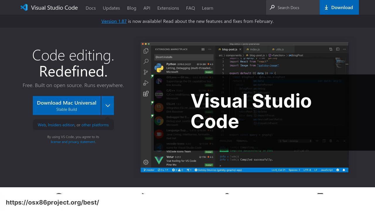 https://code.visualstudio.com screenshot
