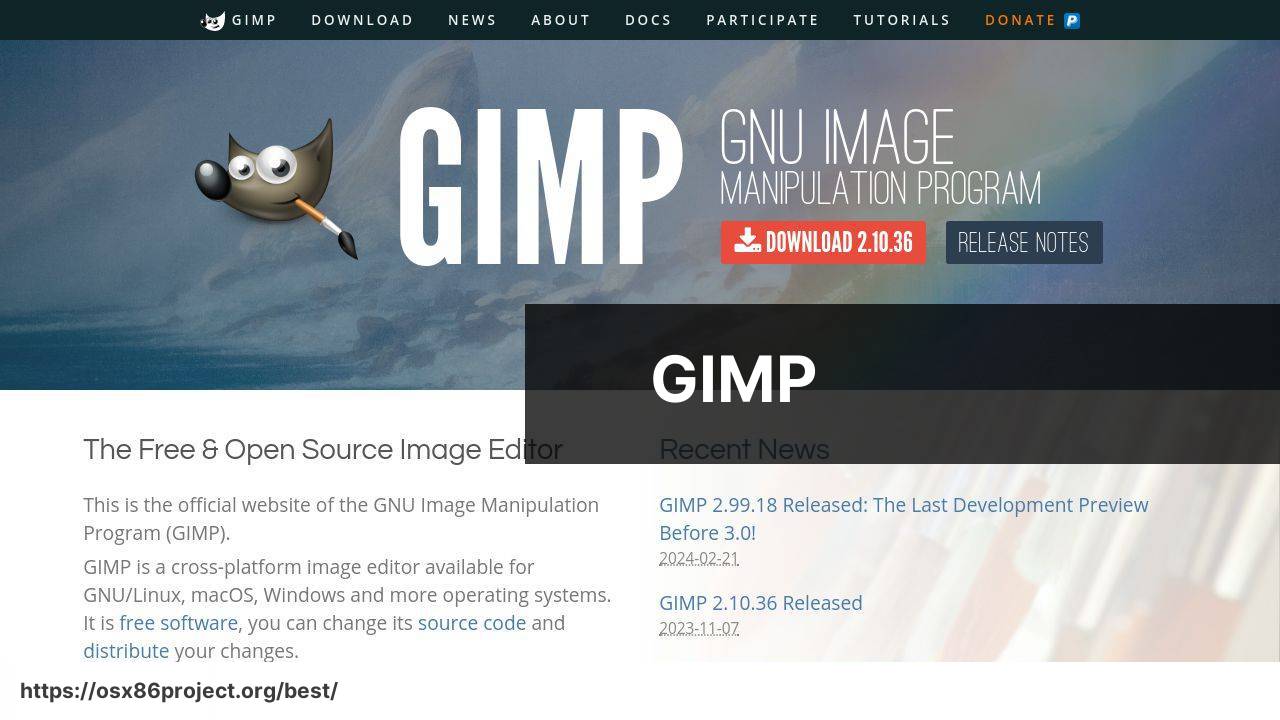 https://gimp.org screenshot