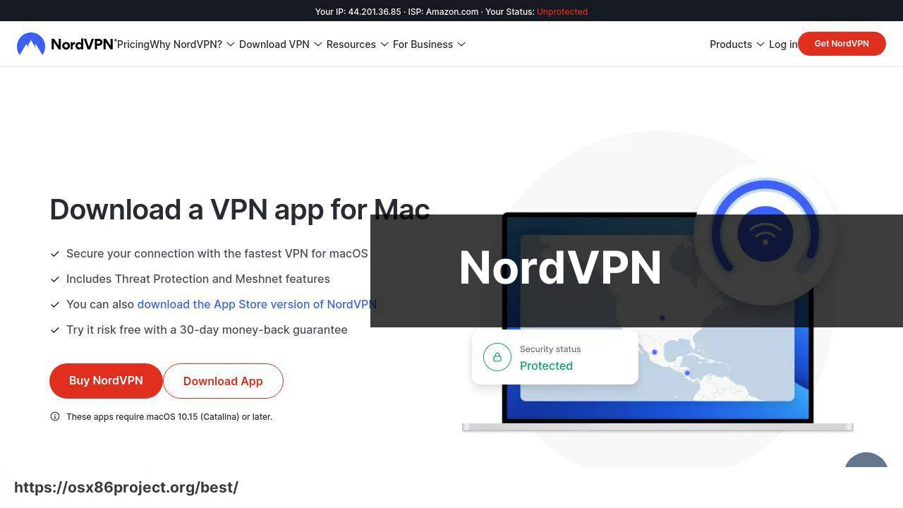 https://nordvpn.com/download/mac/ screenshot