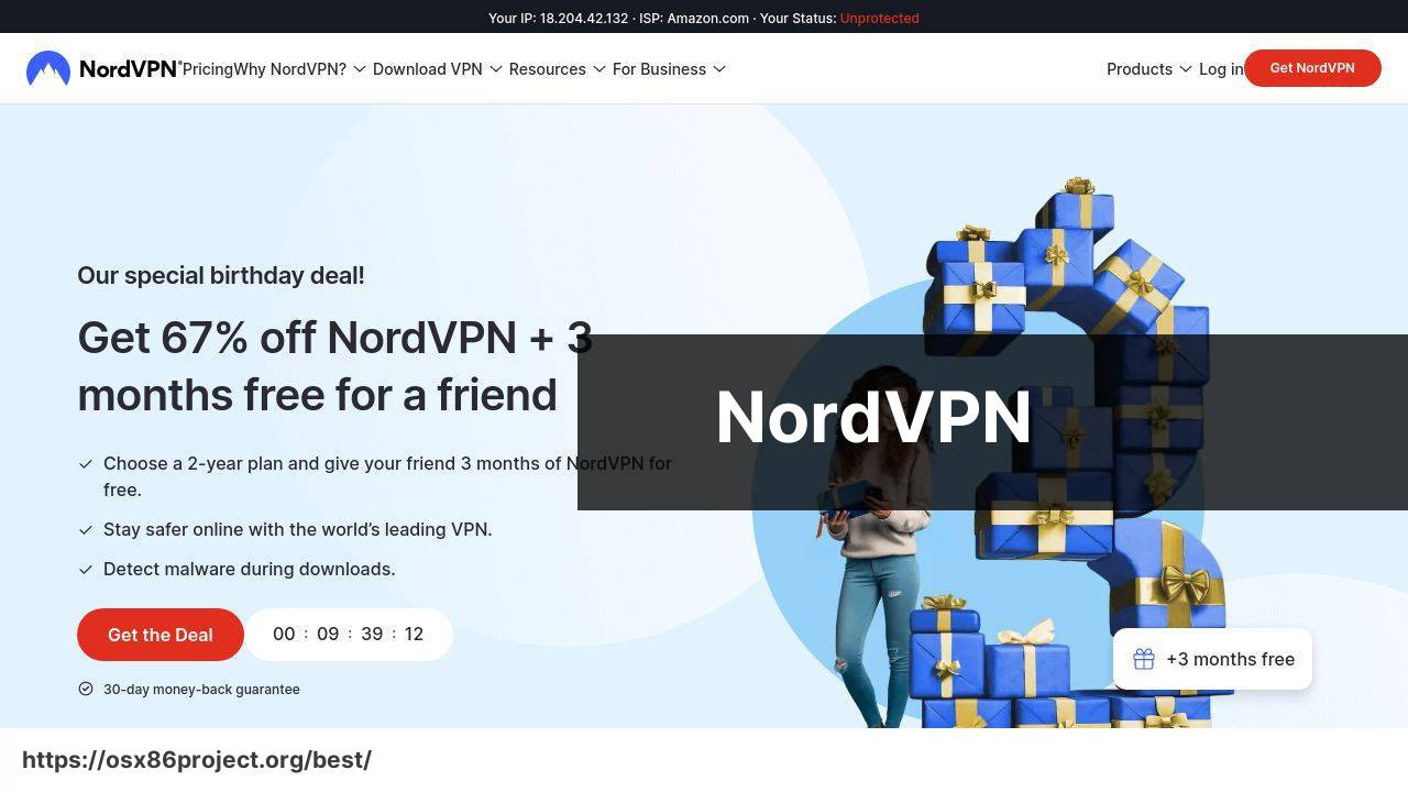 https://nordvpn.com screenshot