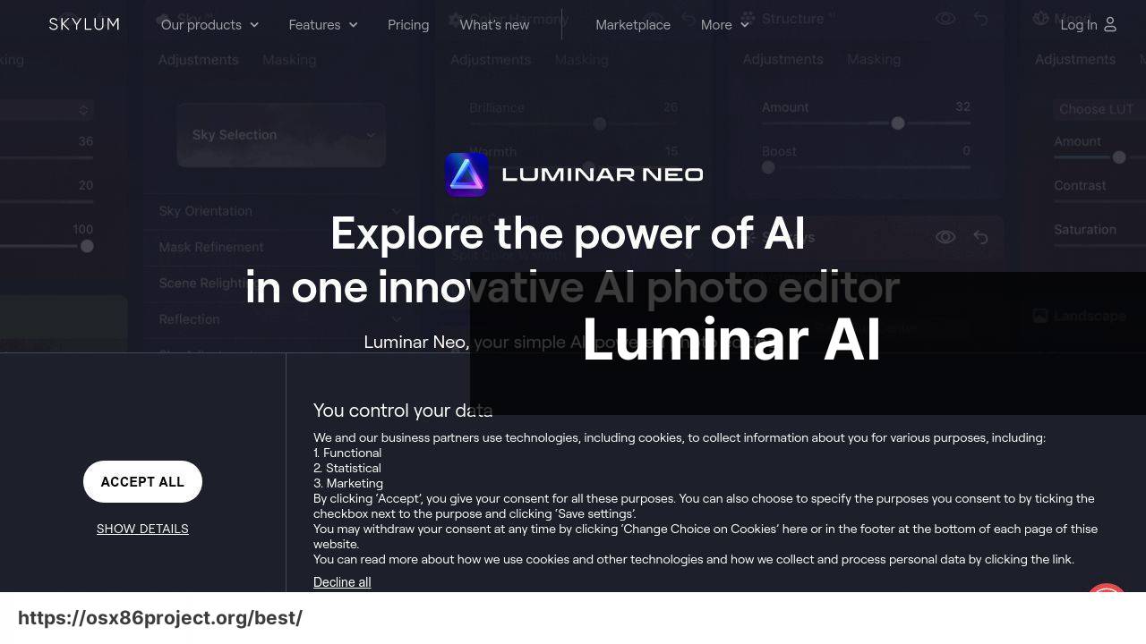 https://skylum.com/luminar-ai screenshot
