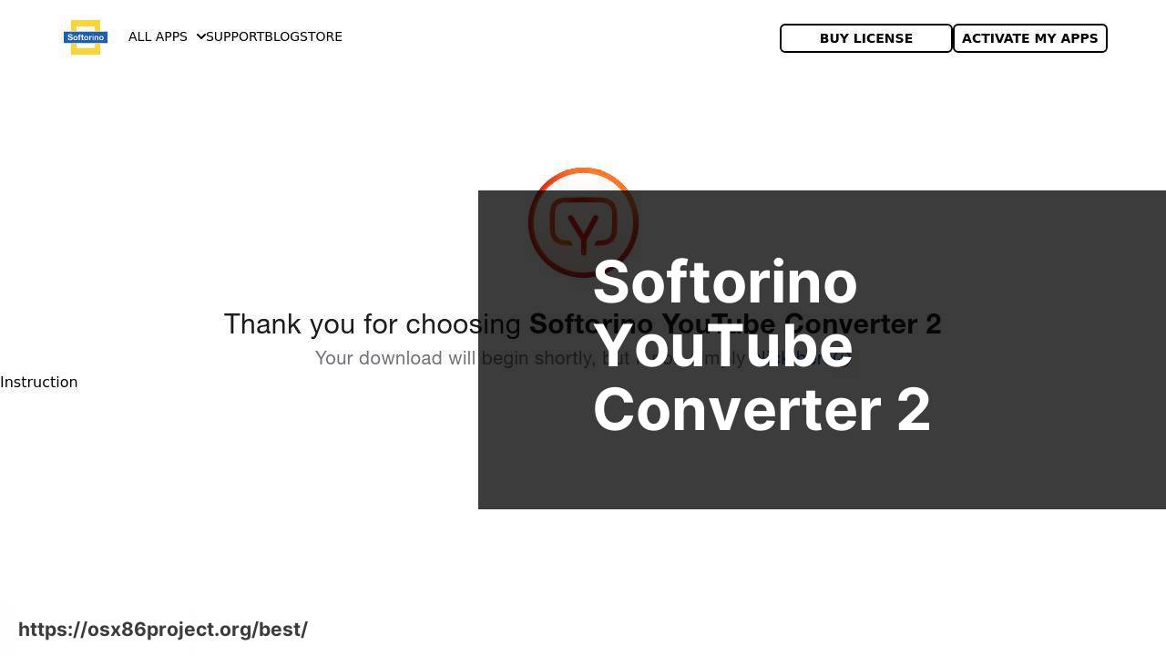 צילום מסך של https://softorino.com/youtube-converter/download/