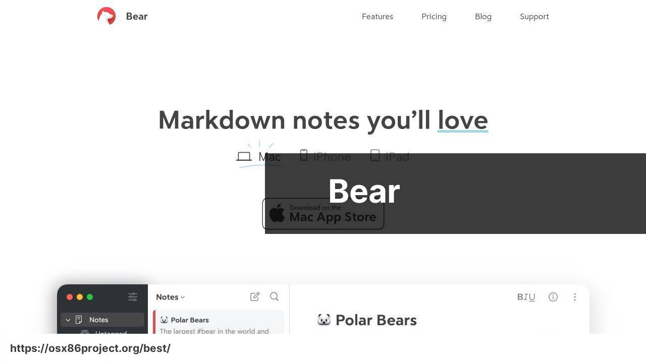 https://www.bear.app/ screenshot