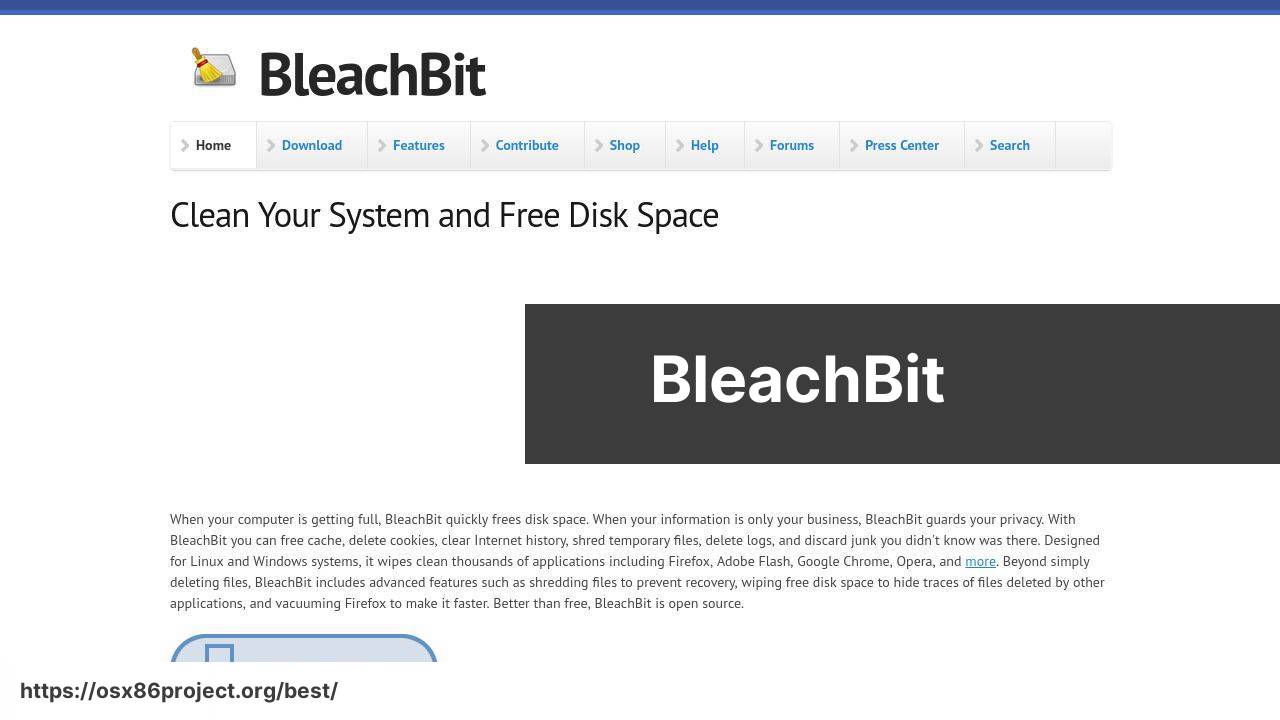 https://www.bleachbit.org screenshot