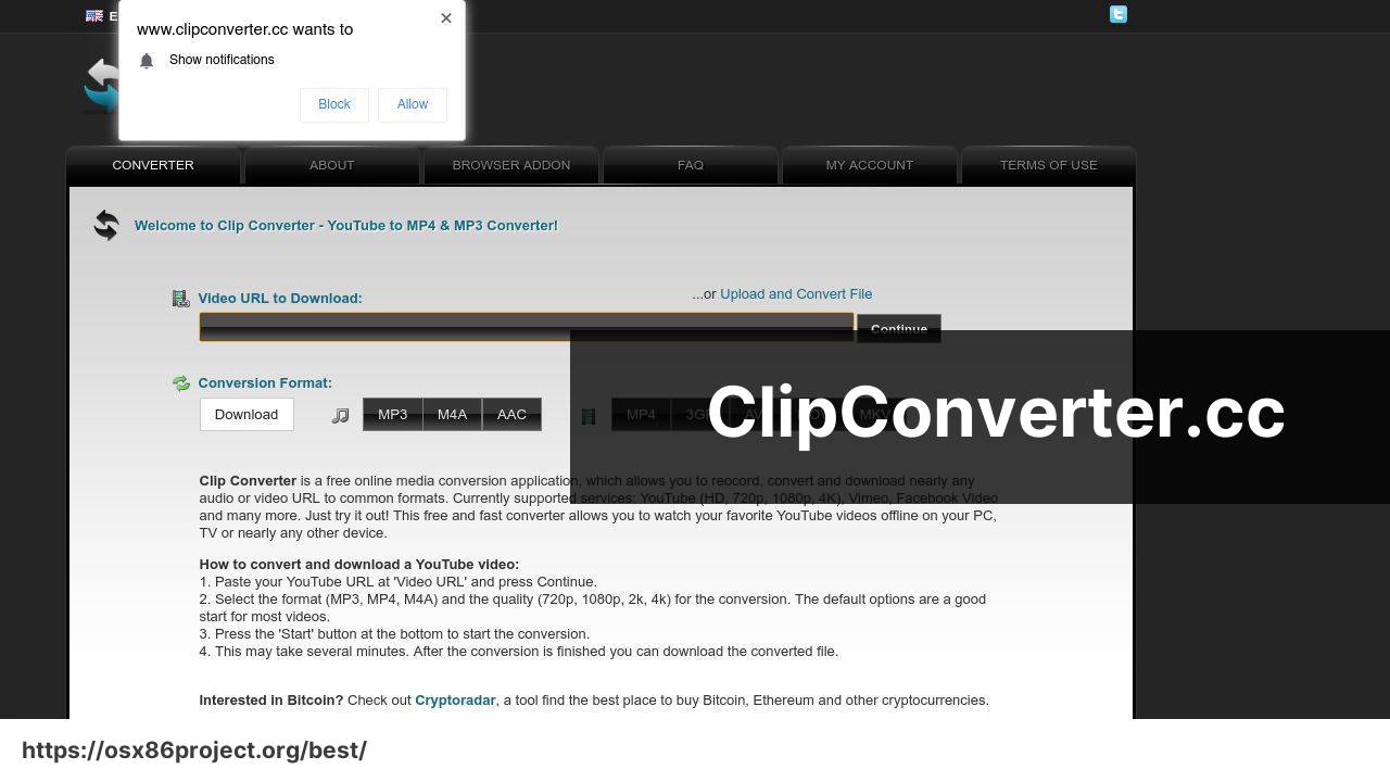 https://www.clipconverter.cc screenshot