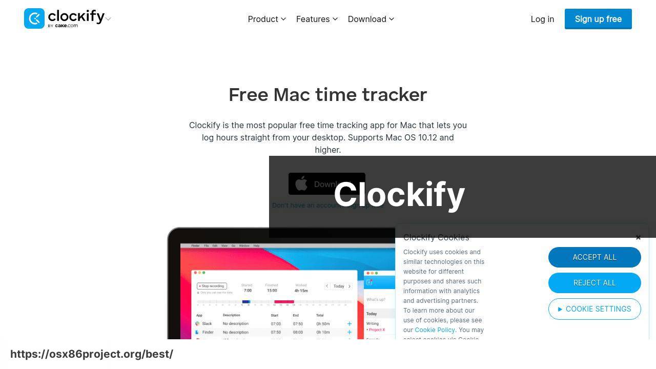 https://www.clockify.me/mac-time-tracking screenshot