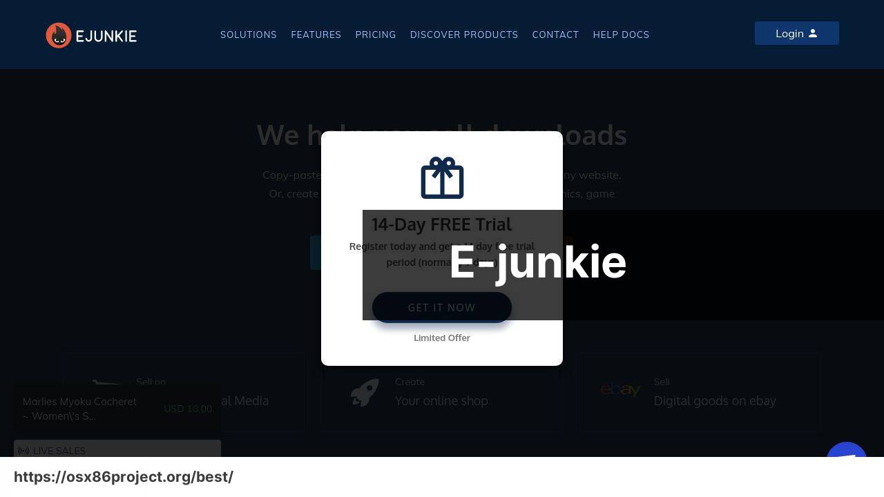 https://www.e-junkie.com/ screenshot