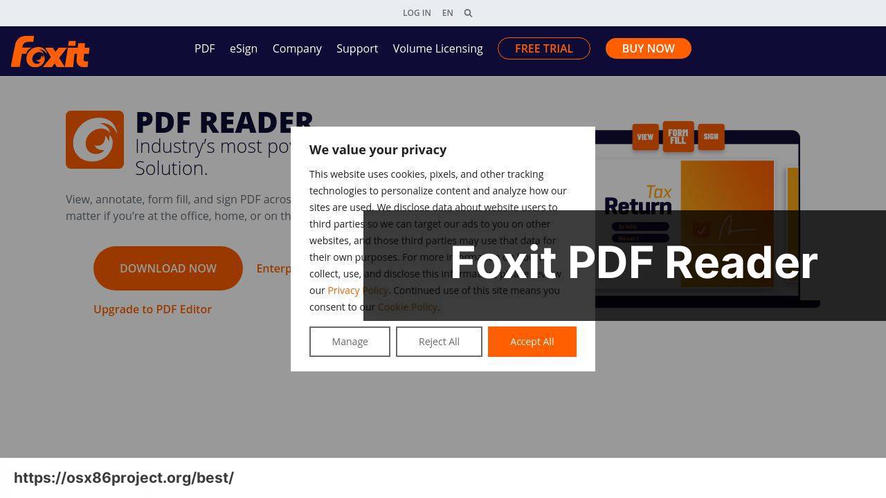 https://www.foxit.com/pdf-reader/ screenshot