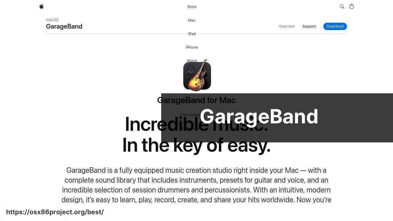 https://www.garageband.com/ screenshot