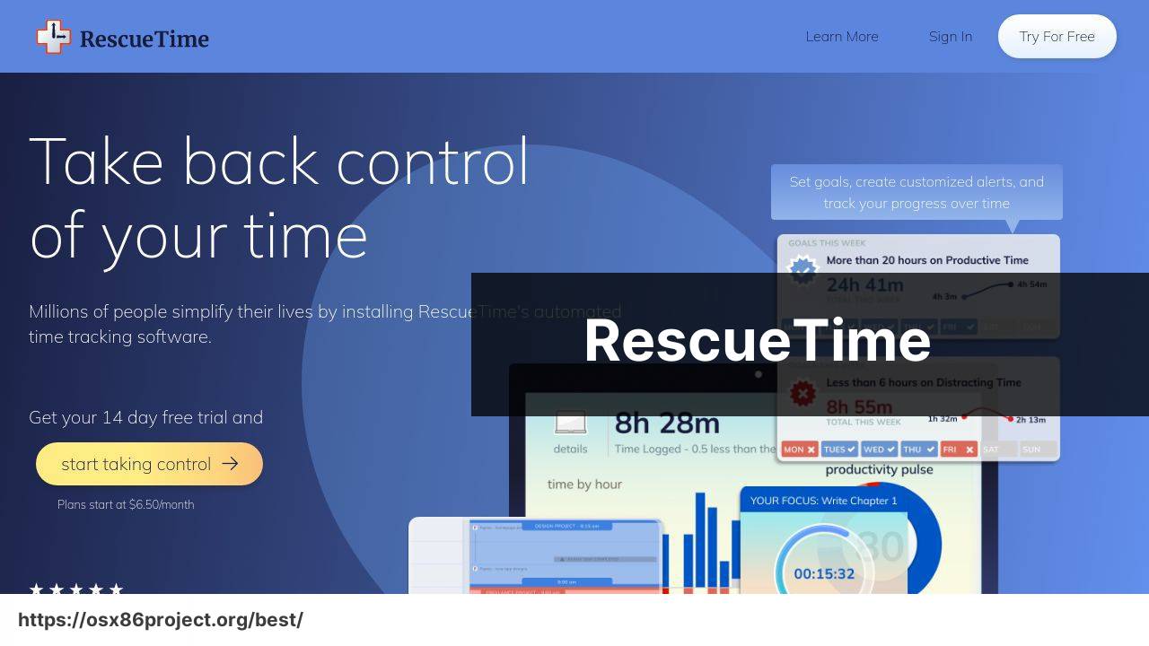 https://www.rescuetime.com/ screenshot