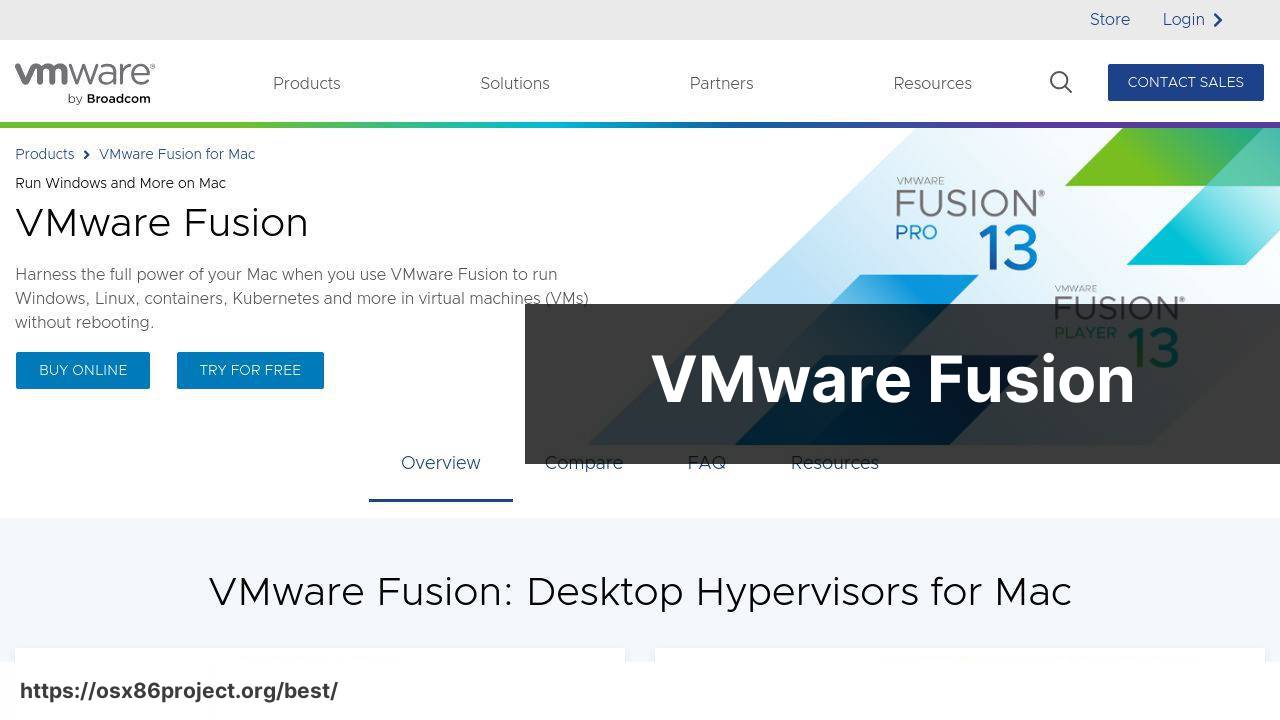 https://www.vmware.com/products/fusion.html screenshot