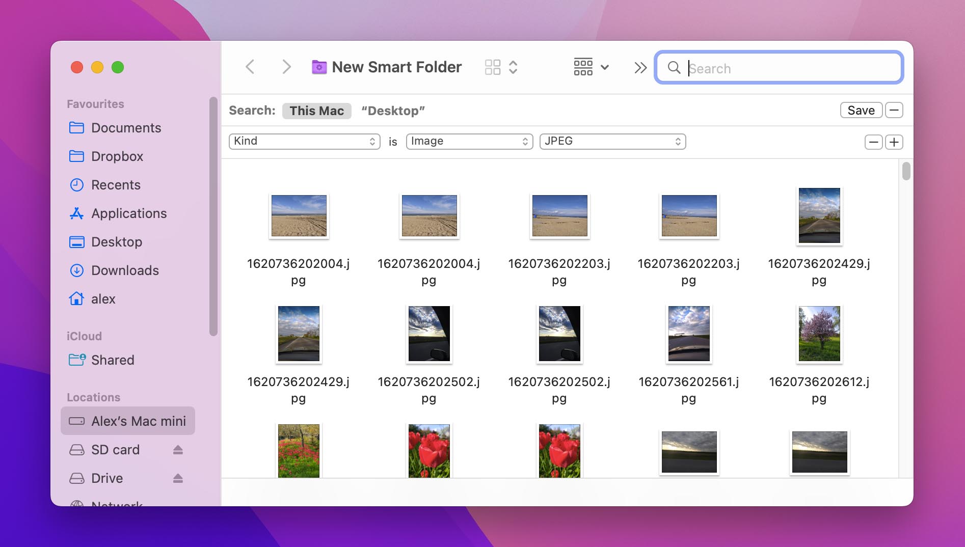 create new smart folder for find duplicates