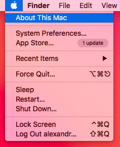 click button about this mac