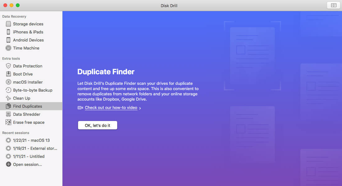 disk drill discover and remove duplicates