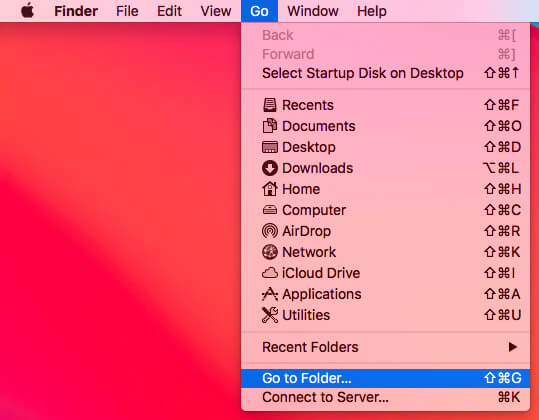 Go to Folder in Finder