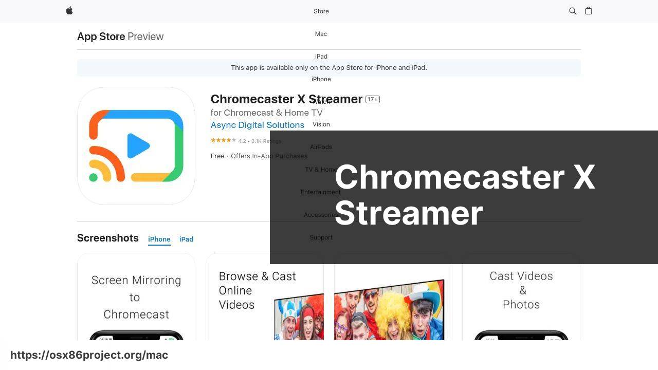 https://apps.apple.com/us/app/chromecaster-x-streamer/id1551241504 screenshot