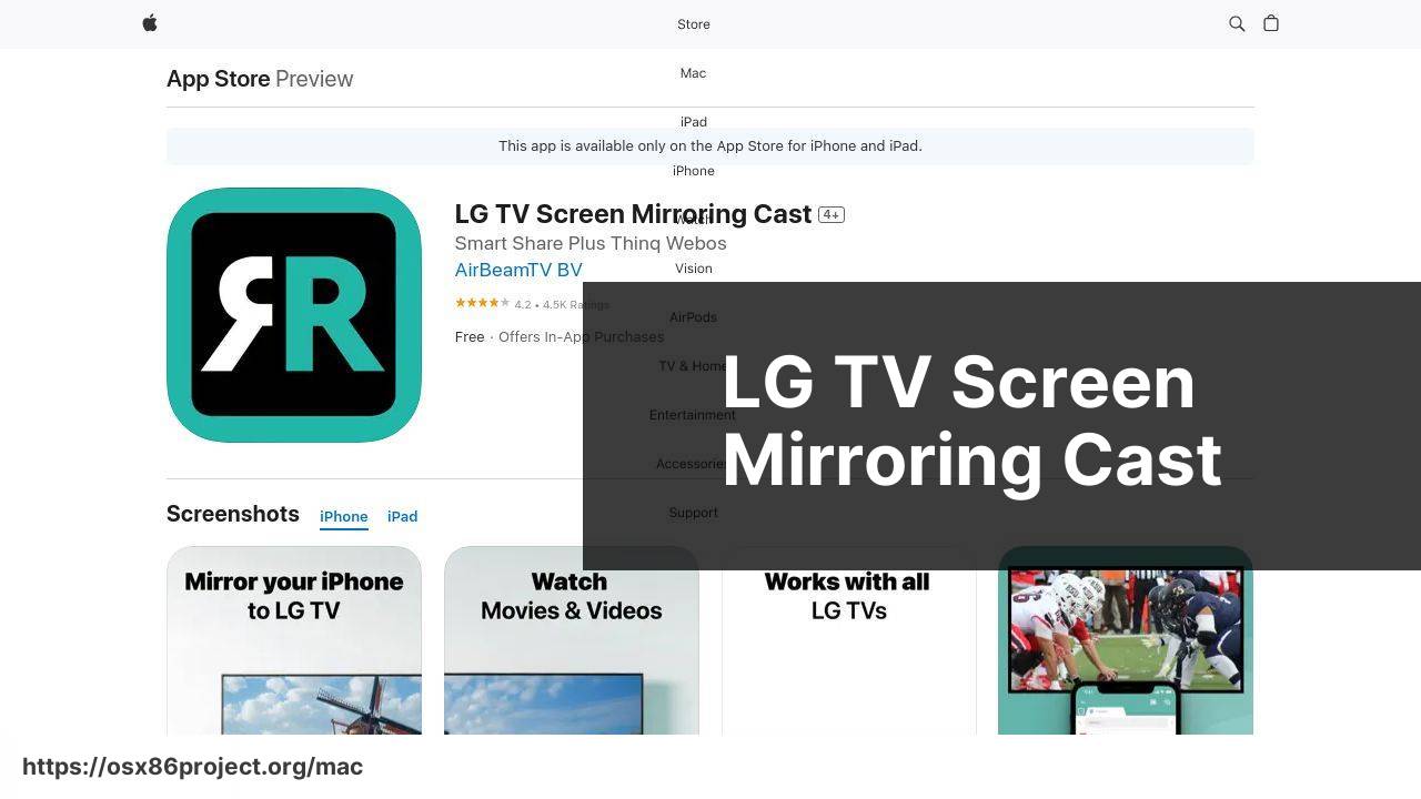 https://apps.apple.com/us/app/lg-tv-screen-mirroring-cast/id1249388425 screenshot