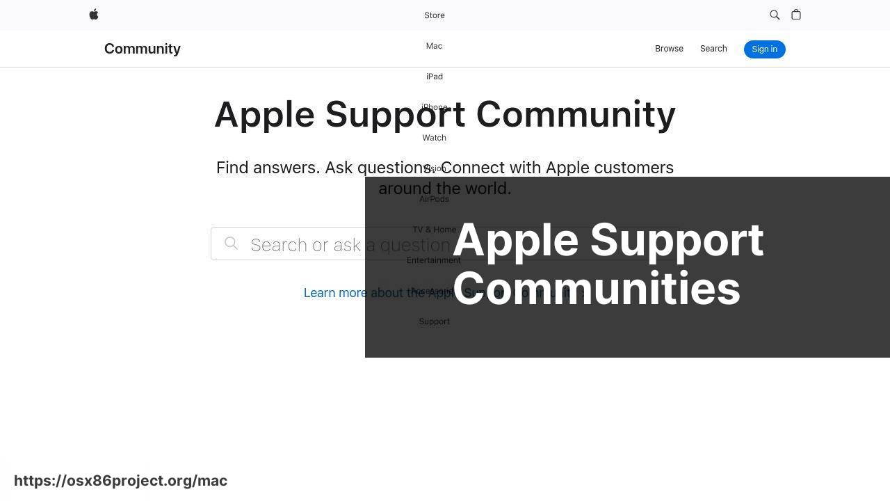 https://discussions.apple.com/ screenshot