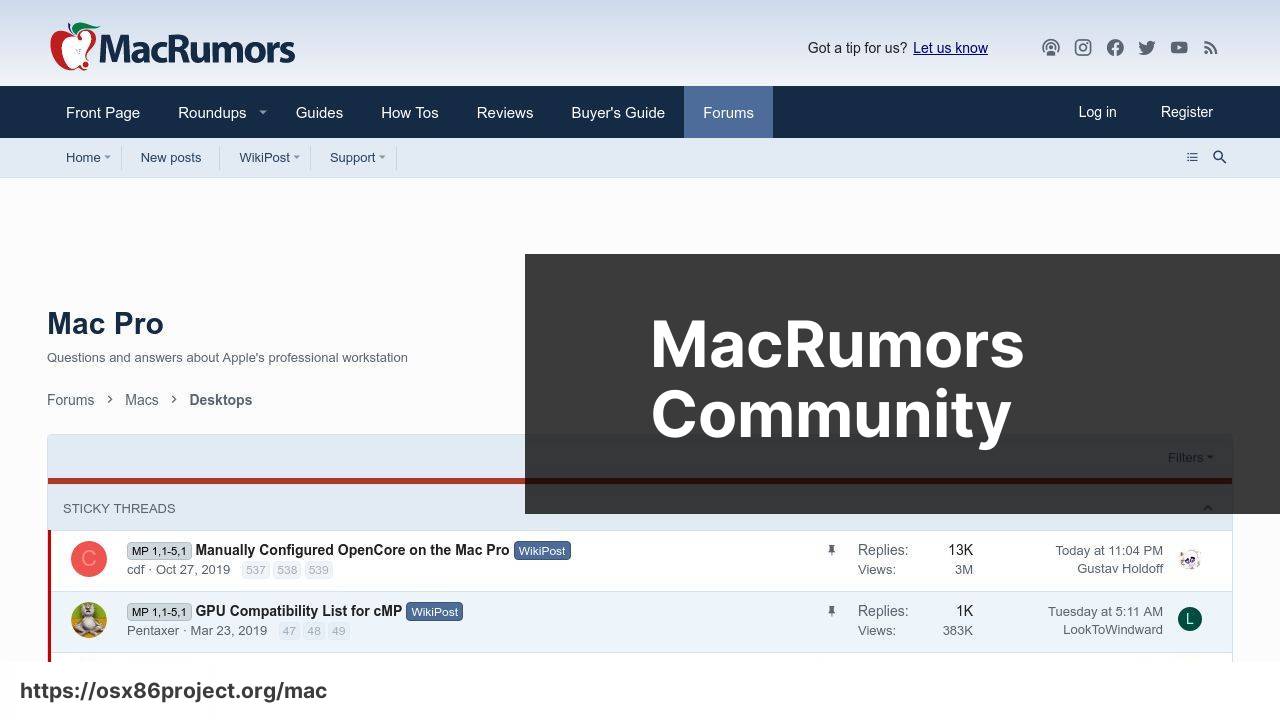 https://forums.macrumors.com/forums/mac-community-discussion.1/ screenshot