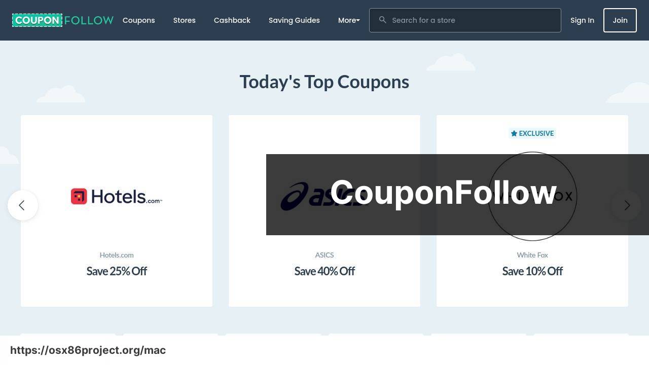 https://www.couponfollow.com screenshot