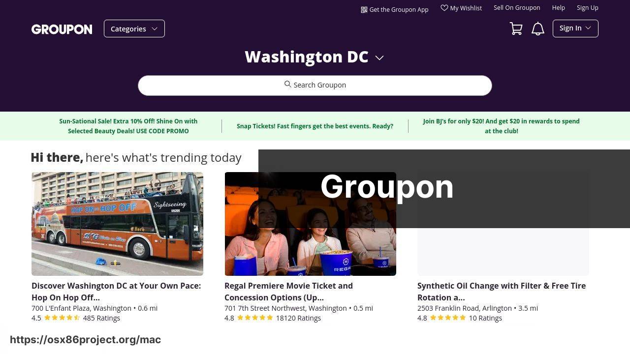 https://www.groupon.com screenshot