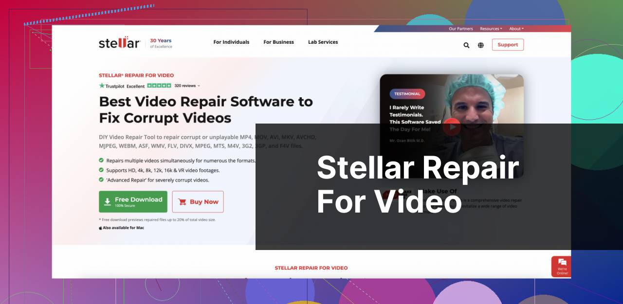 https://www.stellarinfo.com/video-repair.phpのスクリーンショット