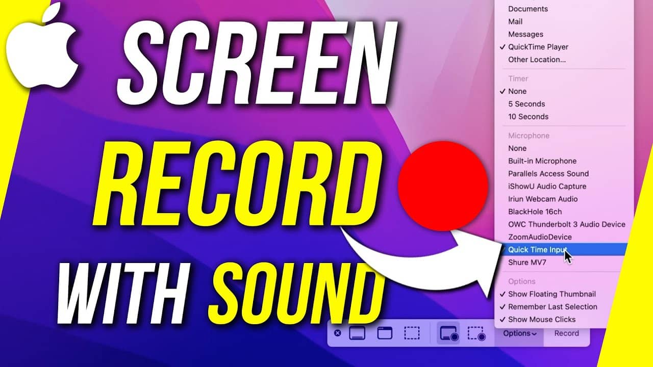 QuickTime Player: Screen Recording on MacOS