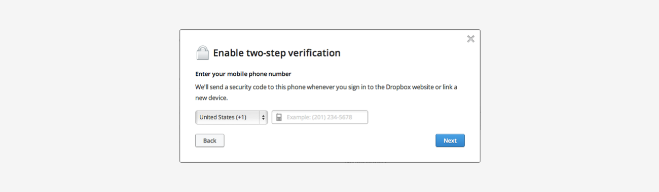 Dropbox two factor authentication