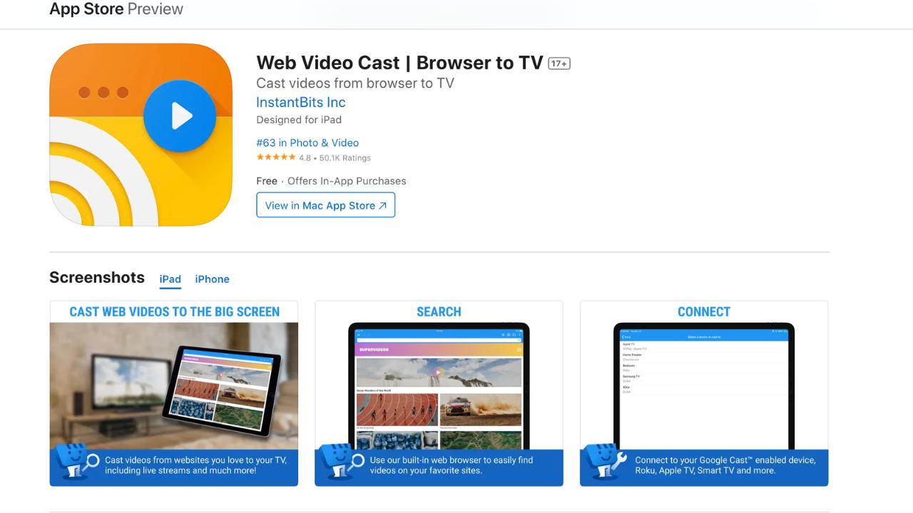 Web Video Cast on the App Store