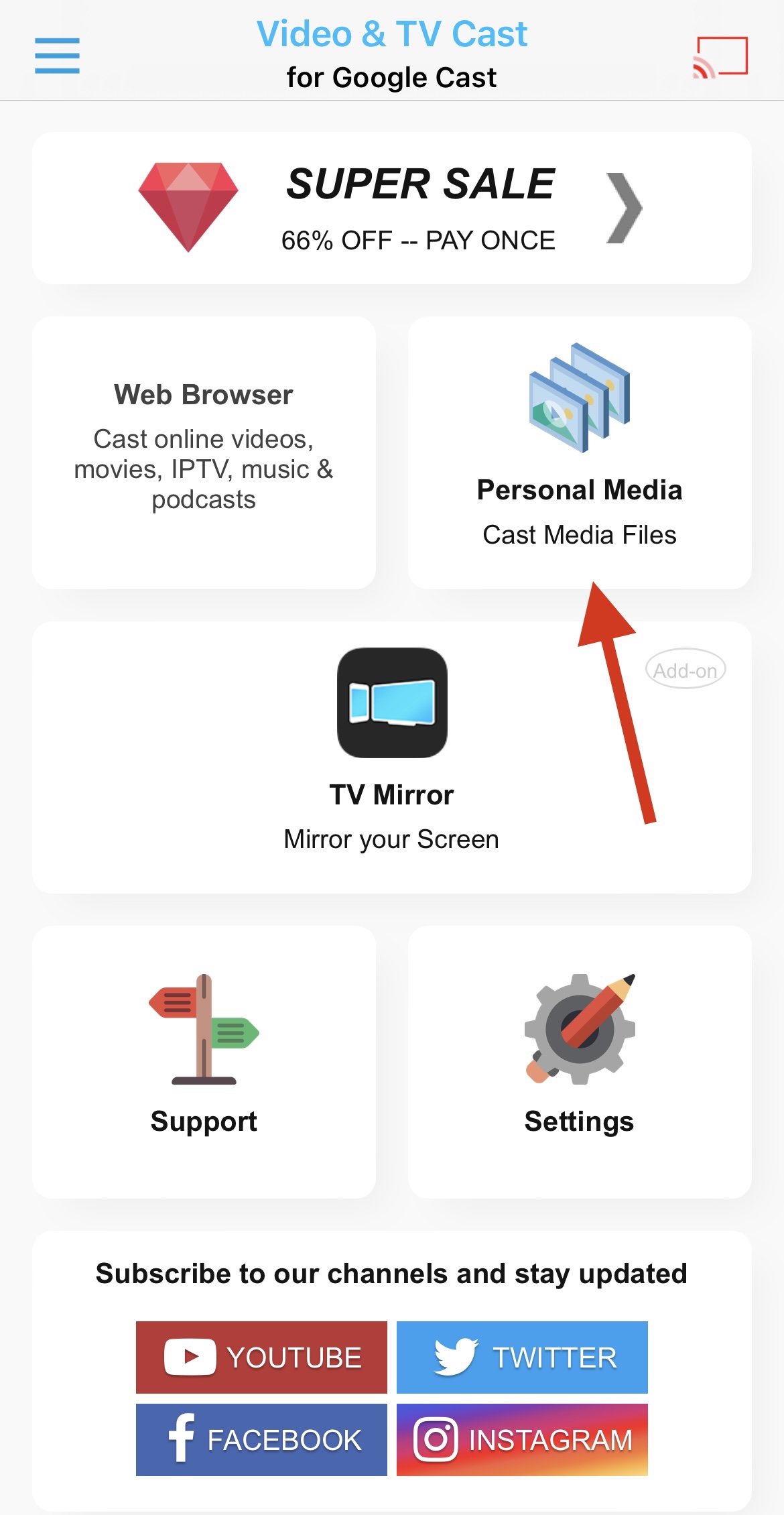 App StoreのTV Cast Chromecast