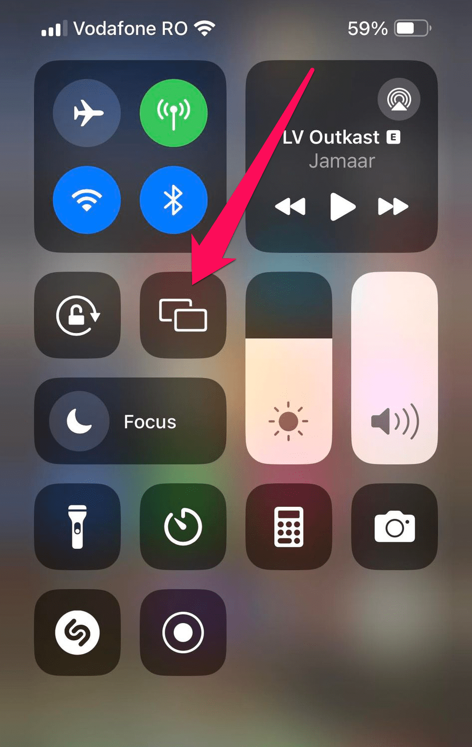 Tap on the Screen Mirroring option in the Control Center on iPhone