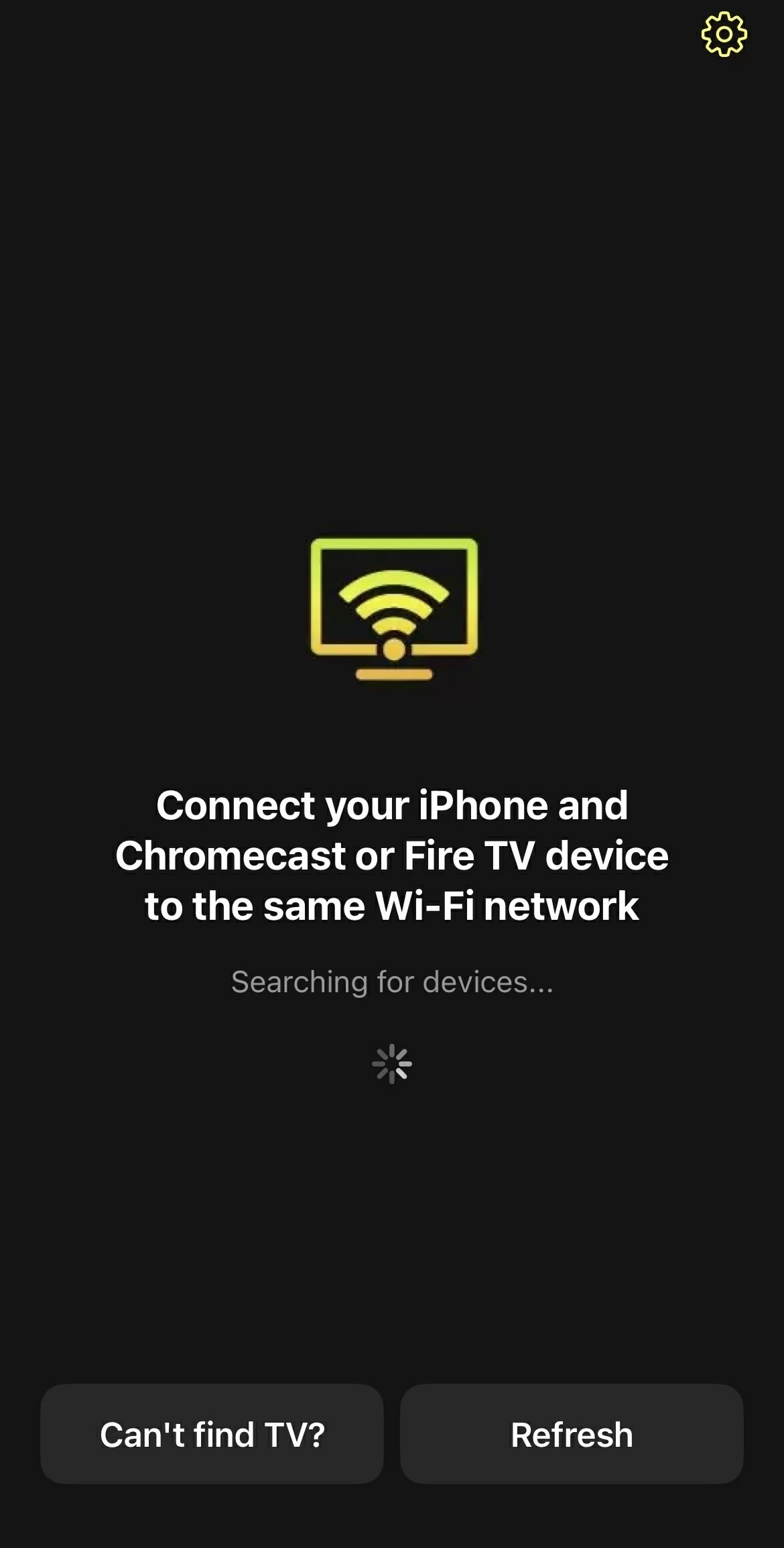 DoCast is searching for nearby Chromecast devices