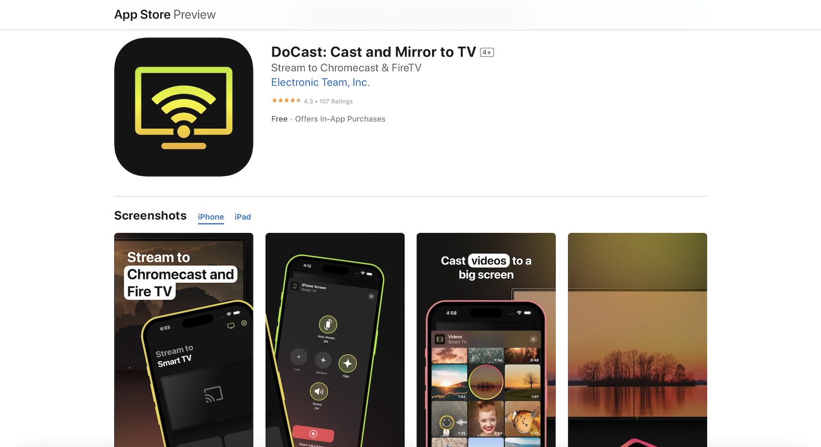 DoCastは最高のビデオストリーミングアプリです