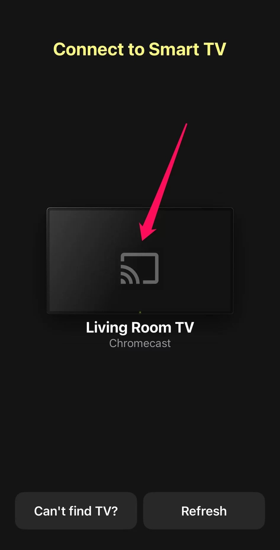 Select your Chromecast in DoCast