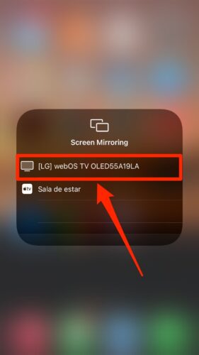 Tap on your TV in the pop-up on iPhone