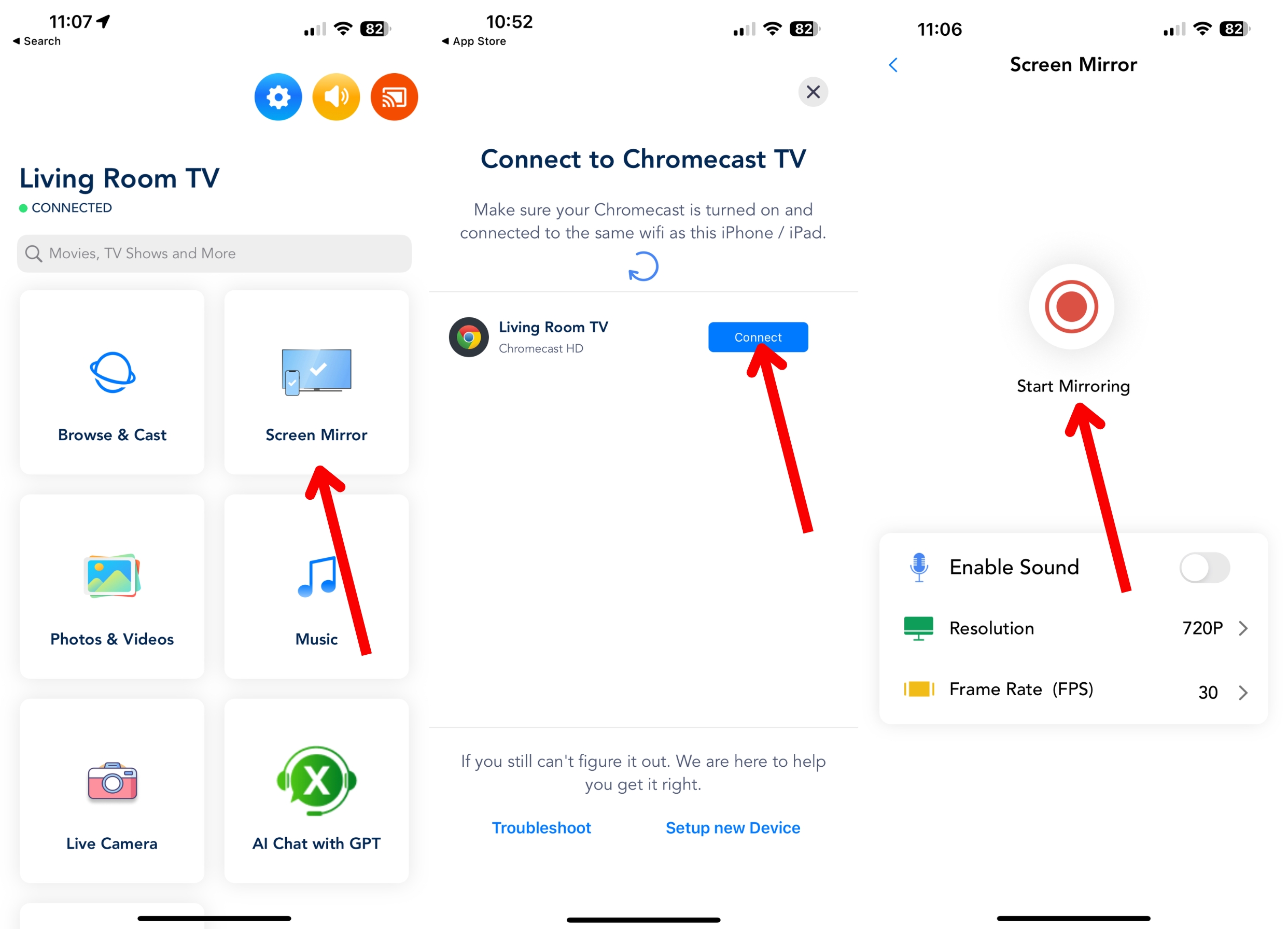 Streamer for Chromecast TVs screenshots