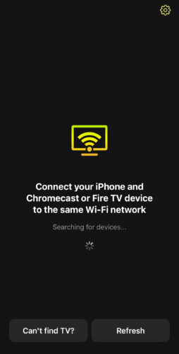 DoCastがChromecastおよびFire TVデバイスを検索しています